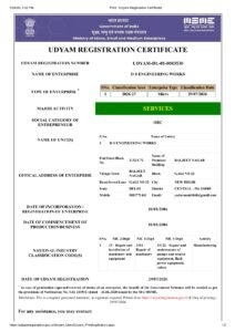 Udyam Certificate preview